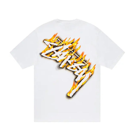 Stussy 'Burning Stock' Tee | White | Medium