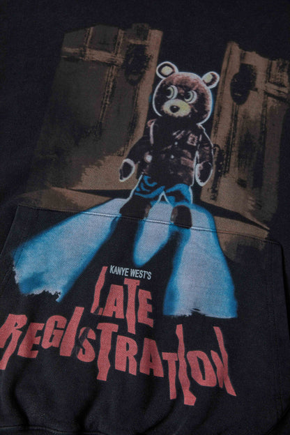 Kanye West 'Late Registration' Y2K Vintage Hoodie | Medium | Black