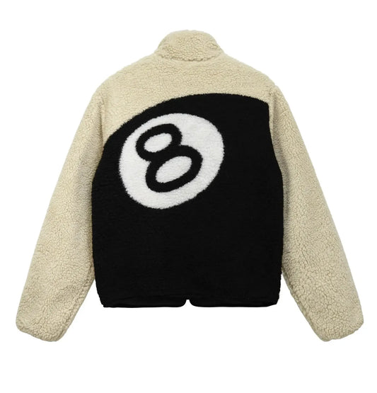 Stussy 8 Ball Sherpa Reversible Jacket | Natural | Medium