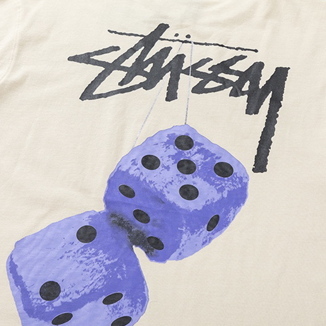 Stussy Fuzzy Dice Tee 'Smoke' | Medium